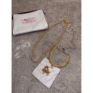 Indian Kundan Necklace Set w/ Earrings + Pearl Body Chain – Lightweight